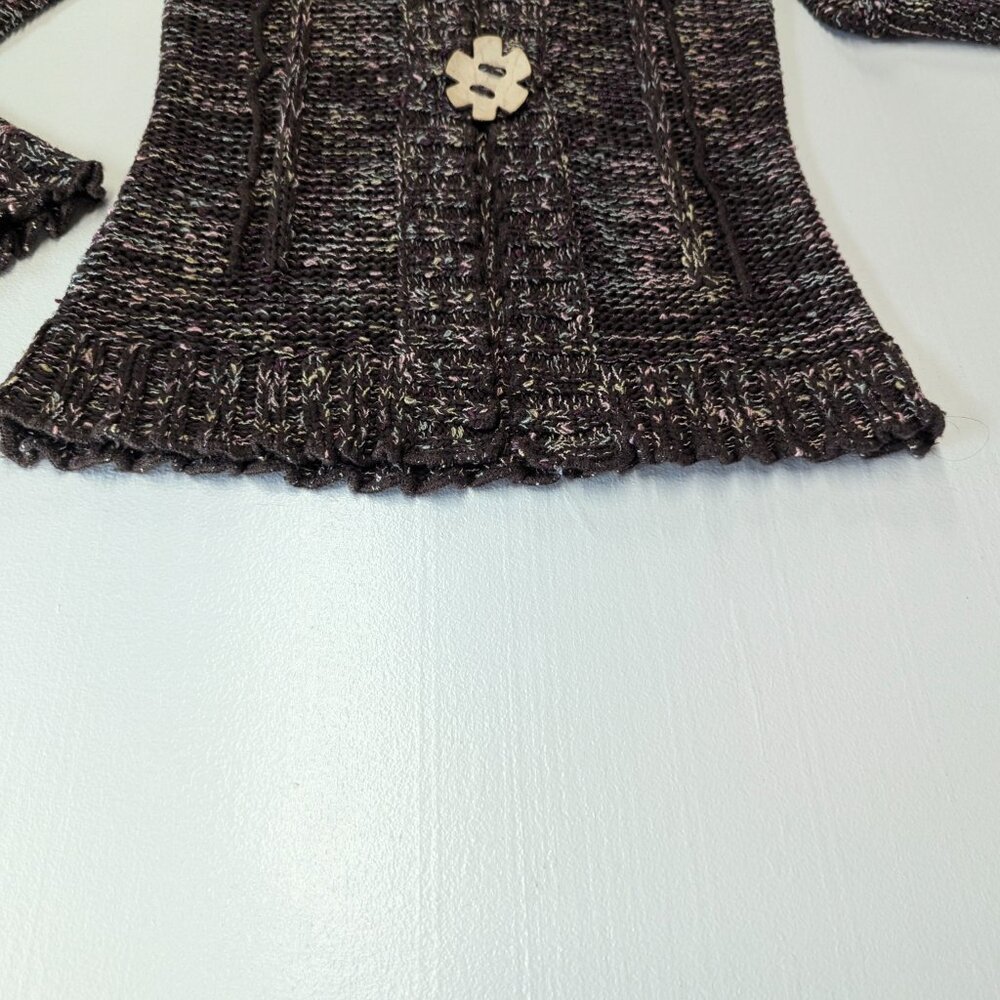BCBG MAXAZRIA Heathered Brown Cardigan Size Small - Picture 10 of 12